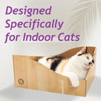 Hideaway Cat Scratcher Box for Indoor Cats - Cat Scratching Board, Horizontal Cat Scratch Pad Lounger with Reversible Usability and Extra Comfort for Lounge(Oak)