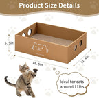 Heavy Duty Cardboard Cat Scratcher Box, Cat Bed with Double-Sided Cardboard Scratch Pad, Interactive Hole Design, Scratch Lounge Bed Suitable for Cats to Rest(Cat Pattern)