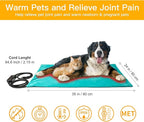 Toozey Large Pet Heating Pad, 6 Adjustable Temperature Dog Cat Heating Pad with Timer, Waterproof Heated Dog Bed with Chew Resistant Cord, Indoor Electric Pet Heated Mat 35x24in