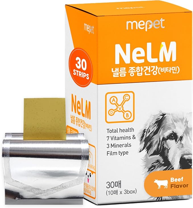 NeLM Supplements & Vitamins for Dogs - Mouth Dissolving Strips - Multivitamin, Eye, Hip & Joints, Gut, Dental Support - Pet Health Supplies - 30 Stips(Pack of 1) (30 Strips (Pack of 1), Multivitamin)