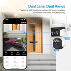 VSTARCAM 2K Dual Lens Security Camera Outdoor WiFi Camera for Home Security Home Survaillance Outdoor, 2.4G WiFi PTZ 2-Way Audio Auto Tracking Night Vision 360° View Cloud/SD Storage IP66 Weatherproof