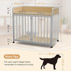 Dog Crate Furniture, Decorative Pet House End Table, Medium Dog Kennel Indoor, Wooden Dogs Cage Indoor, 42“ Heavy Duty Dogs Crate Furniture for Large and Medium