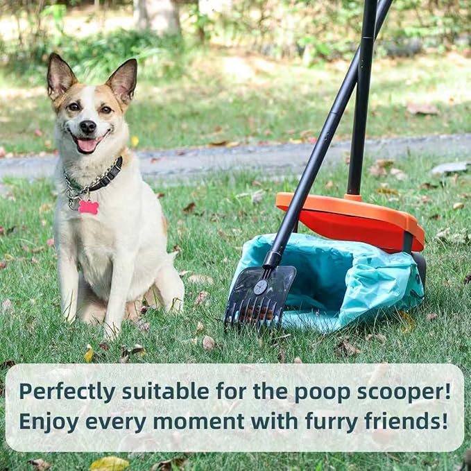 100 Count Extra Large Dog Poop Bags with Handle, fit for Swivel Bin Pooper Scooper,CornStarch Based Heavy Duty and Leak-Proof Waste Bags for Dog & Cat Litter(Unscented)