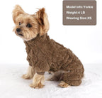 Dog Pajamas Small Sized Dog,Pajamas for Dogs, Winter Chihuahua Yorkie Teacup Cat Sweater Clothes Outfits,Soft Cold Weather Pet Coat Warm Fleece Puppy Pjs (XX-Small, Brown)