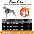 rabbitgoo Dog Harness for Large Dogs No Pull, Tactical Service Pet Vest with Molle and Control Handle, Adjustable and Reflective Military Harness for Easy Walking and Training, Orange, XL