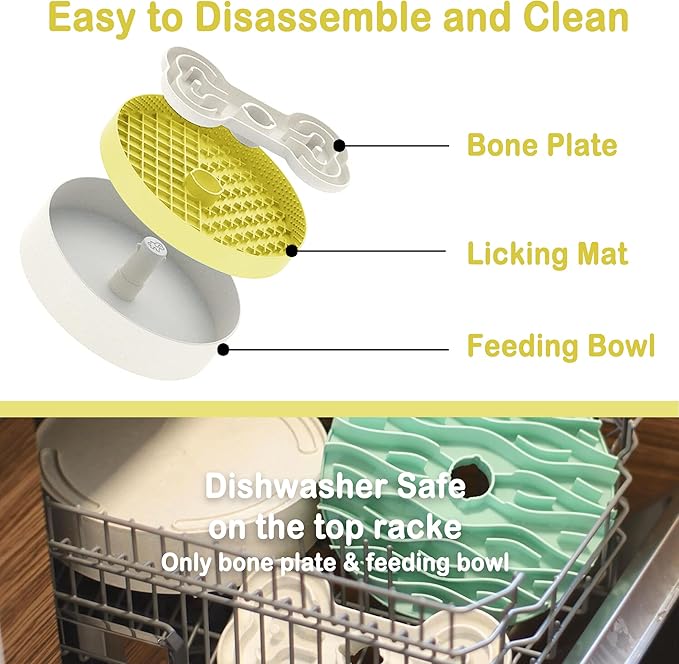 Suhaco 4 in 1 Puzzle Feeder Dog Bowls Slow Feeder Dog Bowls Large Slow Feeding Bowl for Dogs, Dog Puzzle Game Slow Feeder for Dry and Wet Food Dog Food Bowl for Large Dogs, 9.8IN (Yellow)