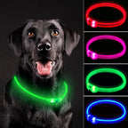 LED Dog Collar, Rechargeable Light Up Dog Collars,IP67 Waterproof Dog Lights for Night Walking，Adjustable, Reusable Safety Necklace for Small Medium Large Dogs (Green)