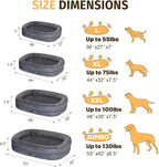 Orthopedic Waterproof Large Dog Bed: Memory Foam Washable Dog Bed with Bolsters - Removable Orthopedic Cover for Medium L XL Large Sized Pet - Non-Slip
