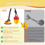 Interactive Dog Toys Tug of War,Dog Puzzle Toy Squeaky for Medium Large Breed Mental Stimulation,Indestructible Food Dispensing Dog Toy to Keep Busy,Red Yellow