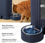 Gardner Pet Automatic Gravity Cat Food Feeder and Water Dispenser Stainless Steel Two-in-One Set Large Capacity Dispenser for Pets Dogs, Puppies, Kittens