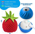 AIERSA Interactive Dog Toys, Automatic Dog Treat Ball Dispenser Toy to Keep Them Busy, Anti-Boredom Electric Moving Puzzle Dog Toys, Self-Rolling Treat Ball Toy for Small and Medium Dogs(Tomato)