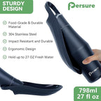 27 OZ Dog Water Bottle Portable Stainless Steel Convenient Pet Water Dispenser, Leak Proof Puppy Travel Water Bowl for Dog Outdoor Walking, Hiking, Perfect Size for All Dog Breeds, Whole Blue