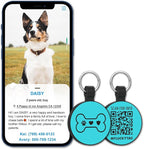 MYLUCKYTAG Silent Silicone QR Code Dog Tags - Scan QR for Instant Pet Location Alerts
