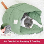 Pet Cat Sleeping Bag, Cute Cat Cave Bed Hideaway for Indoor Cats Washable Covered Cozy Soft Warming Durable Fabric Burrow Napper Pocket Bed Cat Nest Snuggle Sack for Puppy Kitten