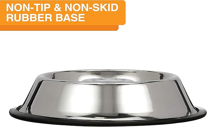 Neater Pet Brands Stainless Steel Slow Feed Bowl - Non-Tip & Non-Skid - Stops Dog Food Gulping, Bloat, Indigestion, and Rapid Eating (1-1/2 Cup)