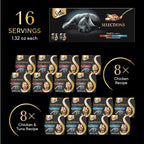 Sheba Selections Filets in Broth Adult Wet Cat Meal Complement Chicken or Tuna Recipe, 1.3 oz. Cups, 8 Count (Pack of 2)