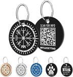 MYLUCKYTAG QR Code Dog ID Tag - Online Pet Profile, Location Alert, Digital ID, Durable Chengfered Steel Pet Tag for Collar