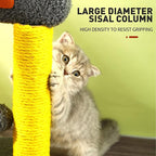 Cat Tree Tower,Cat Scratching Post, Mushroom Tall Cat Scratcher Featuring with Natural Sisal Scratching Poles and Interactive Toy Ball for Kittens and Small Cats Pet Play House