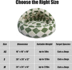HYQ Cat Beds for Indoor Cats, Small Dog Bed with Cover Cave, Cozy Cat Cave Bed, Round Puppy Bed with Hooded Cover, Dog Beds for Small Dogs with Anti-Slip Bottom(Green, 16×16 Inch)