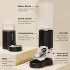 CZPET Elevated Dog Water Bowl Dispenser with Mat for Large Dogs,Tall Raised Pet Waterer Stand,Relieve Neck Pressure,Large Capacity and Drinking Area Noise-Free for Pets (7L+Stand+Mat)