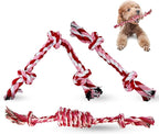 Puppy 3 Pack Cotton Knot Rope Toys for Small Dogs & Puppies, Durable Teething & Tug of War Chew Toy, Safe Interactive Toy for 2-8 Months Pets and High Active Puppy (Pink, Small)