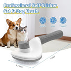 Cat Brush for Shedding,Self Cleaning Dog Brush for Shedding,Skin Friendly Cat Brushes for Indoor Cats Grooming Massage,Dog Slicker Brush for Cats Loose Fur Long&Short Hair Removal Grey