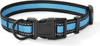 Mile High Life Dog Collar | Nylon Reflective Dog Collars | Light Weight Puppy Collars | Blue Dog Collars for Large Dogs (Blue, Large)