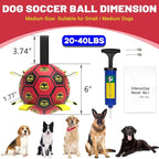 Dog Toys Soccer Ball with Straps, World Cup Interactive Dogs Toys for Tug of War, Yard Game, Water Toy, Herding Ball for Dogs, Durable Dog Balls with Skull Pattern for Puppy（6 Inch）