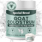Special Breed Goat Colostrum for Dogs and Cats, Immune Support Supplement for Allergy and Itch Relief, Grass Fed Colostrum Powder - 300 Scoops