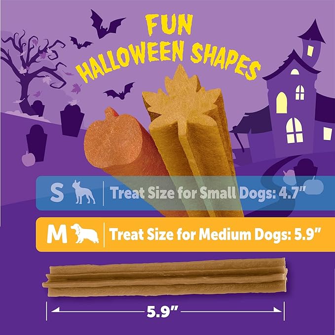 Wellness WHIMZEES Fall Dog Dental Treats, Autumn Natural Chews for Dogs, Medium Size Stick, (6 Count)