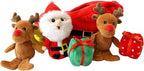 Midlee Santa Sleigh Find a Toy Christmas Dog Toy- Plush Burrow Interactive Hide & Seek Pet Holiday Toy