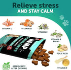 Hemp Calming Chews for Dogs - Dog Calming Chews - Dog Anxiety Relief Treats with Hemp Oil, Turmeric, Valerian, Ginger - Health and Wellness Supplements for Dogs - Hip and Joint Support - 70 Treats