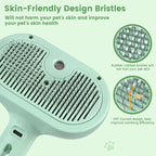3 in 1 Cat Steam Brush, Pet Spray Hair Removal Comb for Shedding & Grooming, Water Brush for Cats Dogs Small Animals Long Short Haired with One-Click Release Button(Green)