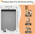 Dog Food Mat - Silicone Dog Mat for Food and Water - 28" x 20" Pet Feeding Mats with Residue Collection Pocket - Waterproof Dog Cat Bowl Mat with High Edges to Prevent Water Food Spills (Gray)