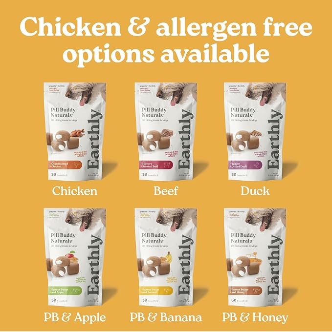 Presidio Pill Buddy Naturals - Duck (Chicken-Free) Pill Hiding Treats for Dogs - Pill Pocket for Any Size Medication - 30 Servings