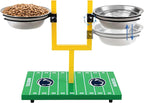 NCAA Penn State Nittany Lions Goalpost Football Field Dog Feeder – Adjustable Elevated Dog Bowls with Stand, 2 Stainless Steel Bowls, Non-Slip Rubber Feet, Raised Pet Feeder for Large & Small Dogs