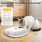 Automatic Cat Feeder Wireless, Sharper Image Auto Cat Food Dispenser for Wet Food with 2 Ice Packs, Rechargeable Auto Feeder for Cats with Programmable Timer Low Battery Indicator, White
