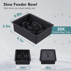 UPSKY 2-in-1 Elevated Dog Bowls Slow Feeder, 4 Height Adjustable Raised Bowls Stand, No Spill Dog Water Bowls, Anti-Slip Food and Water Bowl for Small Medium Dogs(Not Include Stainless Steel Bowl)