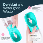 MalsiPree Portable Dog Water Bottle - 19 Oz, Blue - Leak-Proof Water Bowl Dispenser with Lock for Hiking, Travel & On-The-Go