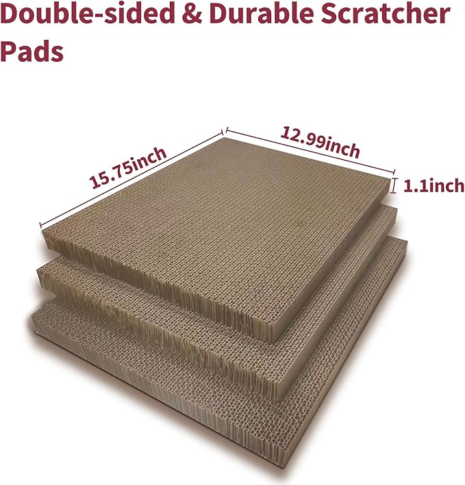 Cat Scratching Board Set (3-Pack) – Durable & Eco-Friendly Cat Scratcher Pads for Indoor Cats, Double-Sided Corrugated Cardboard, Non-Toxic, Cat Scratch Pads for Scratching & Resting
