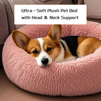 Comfort Donut Dog Bed for Small Dogs, Cat Bed & Pet Bed for Indoor Use, Medium Size with Soft Plush, Round Dog Beds for Large Dogs and Cats