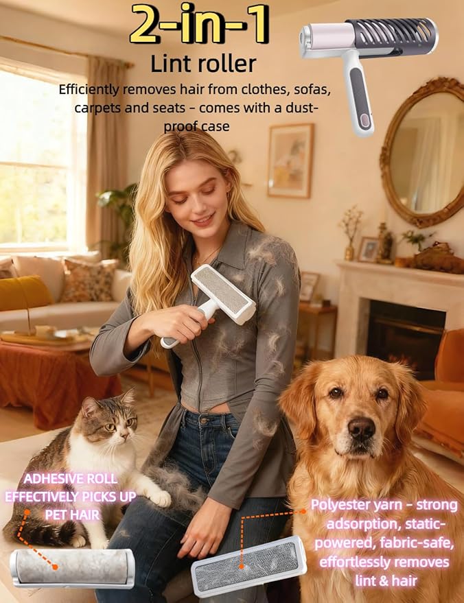 3PCS Dog Brushes for Grooming, 2-in-1 Double-Sided Detangling & Deshedding Tool That Stops Mats & Shedding on Golden Retrievers, Huskies, Samoyeds, Peacock Green