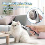 Cat Brush for Shedding,Self Cleaning Dog Brush for Shedding,Skin Friendly Cat Brushes for Indoor Cats Grooming Massage,Dog Slicker Brush for Cats Loose Fur Long&Short Hair Removal Grey