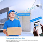 [500G Hard Drive] Hiseeu 5MP Wireless Security Camera System with One-Way Audio,4Pcs 5MP Outdoor/Indoor WiFi Surveillance Cameras, HD Video,Night Vision, Weatherproof,Motion Detection,DC12V Power Cord
