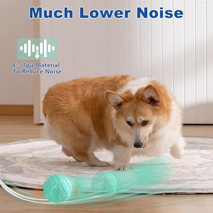 Magicorange Interactive Dog Toys,Automatic Rolling Dog Ball Toys,Dogs Rolling Effect Tennis Balls Herding Balls for Dogs (Lake Blue)