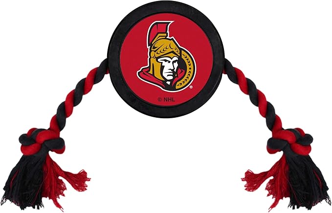 Pets First NHL Ottowa Senators Puck Toy for Dogs & Cats. Play Hockey with Your Pet with This Licensed Dog Tough Toy Reward!