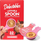 Hartz New Delectables Lickable Spoon Interactive Lickable Cat Treats for Quick & Easy Bonding, Salmon 32ct