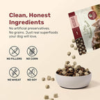 Superfood Nuggets- Premium, Freeze-Dried raw Dog Food Topper or Treat. Powerful Nutrient-Dense Ingredients. No Artificial additives. Bison and Kale Formula 8oz - 4pk Bundle
