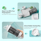 PAWGETHER® 4-in-1 Dog Water Bottle with Leak-Proof Portable Pet Water Bottle & Food Container & Poop Bag Dispenser & Built in Bowl for Outdoor Walking,Hiking,Travel(15oz for Water 5 oz for Food,Grey)