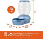 Petmate Replendish Feeder Automatic Cat and Dog Feeder, Pearl Peacock Blue, 10 LB, Made in USA